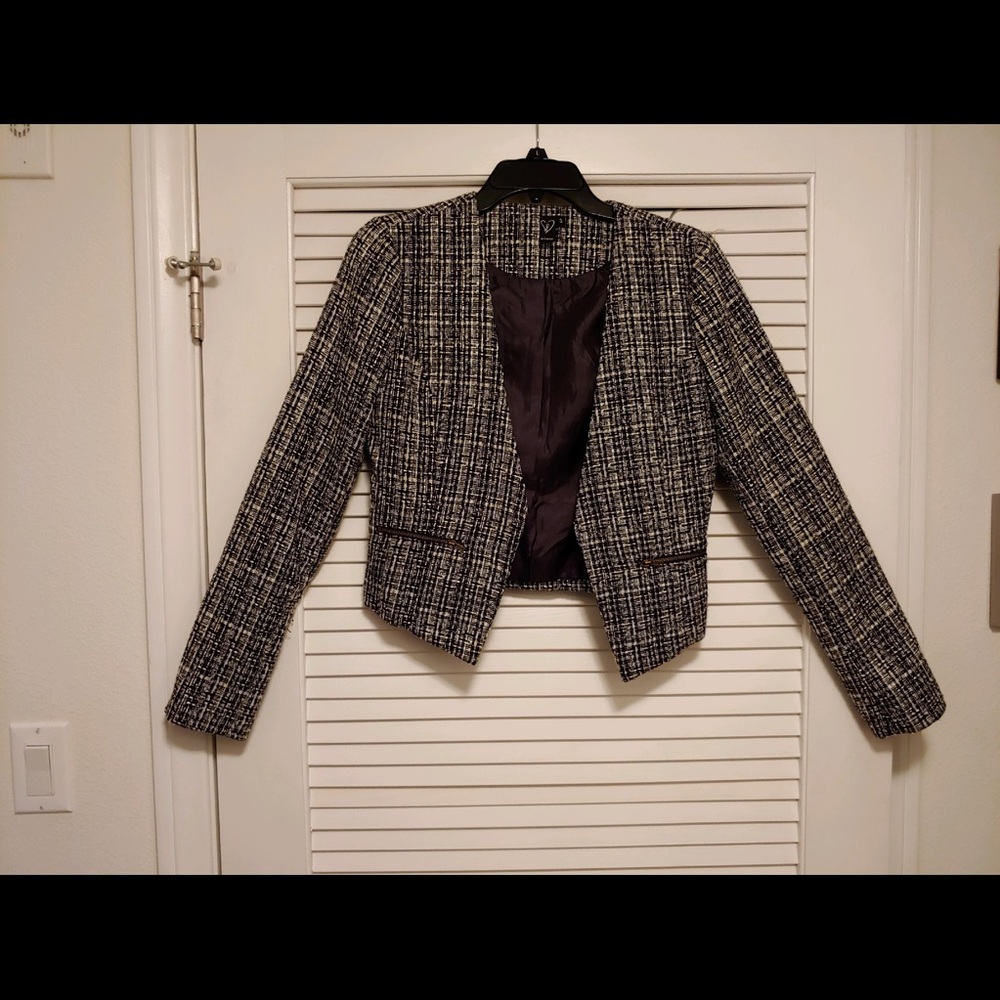 Black and white blazer jacket